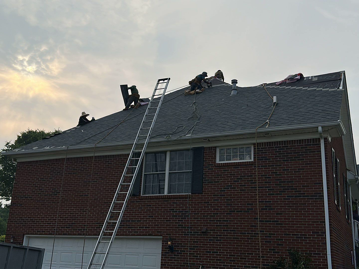 Roof being replaced